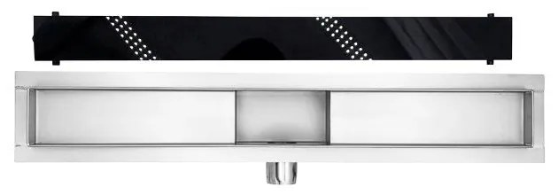 Granada zuhanyfolyóka fekete üveggel, 70 cm