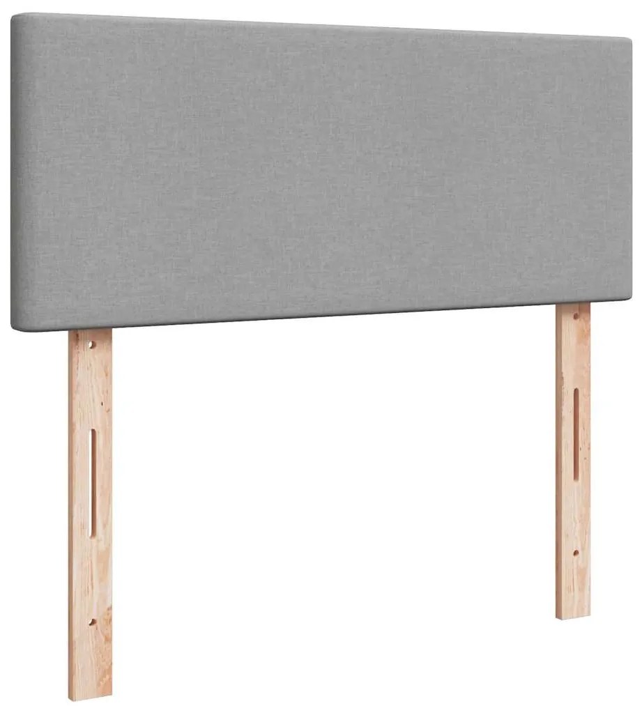 Ottomán ágy matraccal világosszürke 120x190 cm szövet