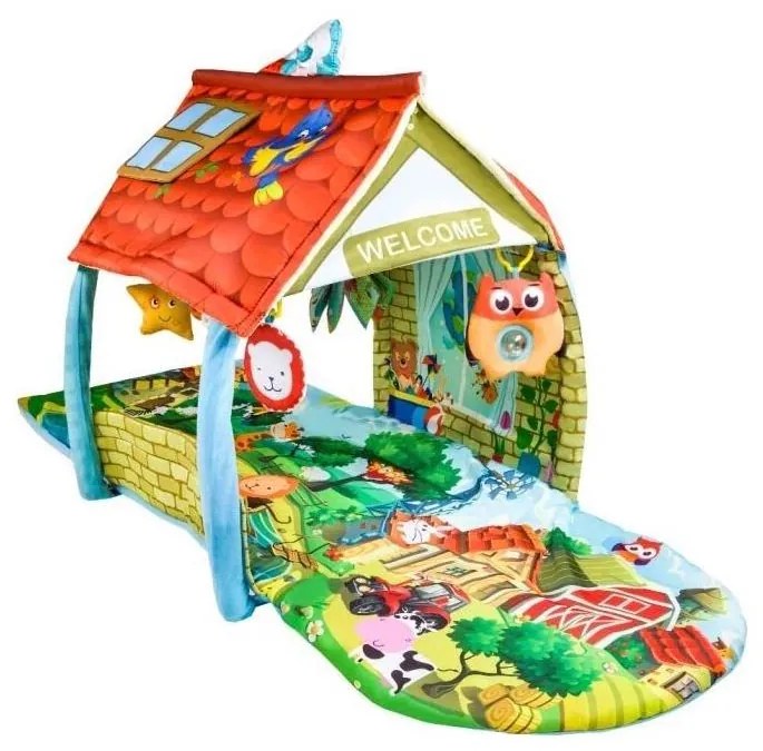 Lionelo - Gyermek játékszőnyeg házzal AGNES PLUS