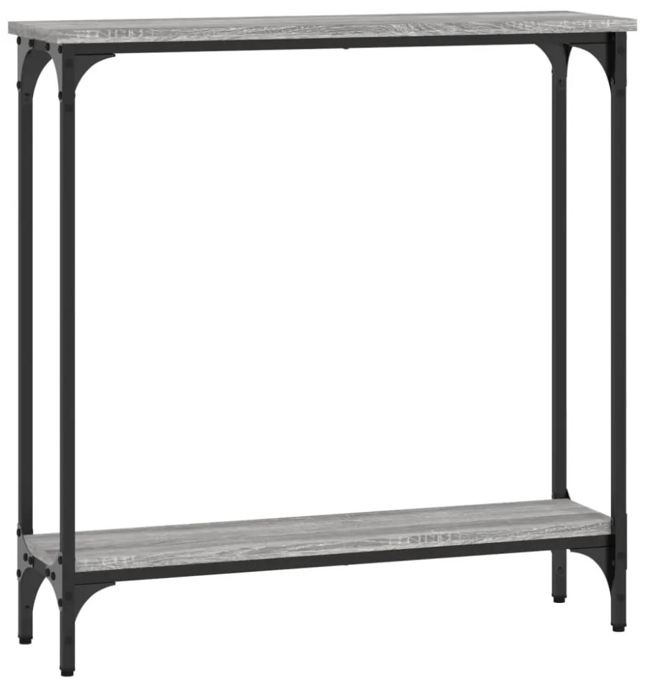 szürke sonoma színű szerelt fa konzolasztal 75x22,5x75 cm