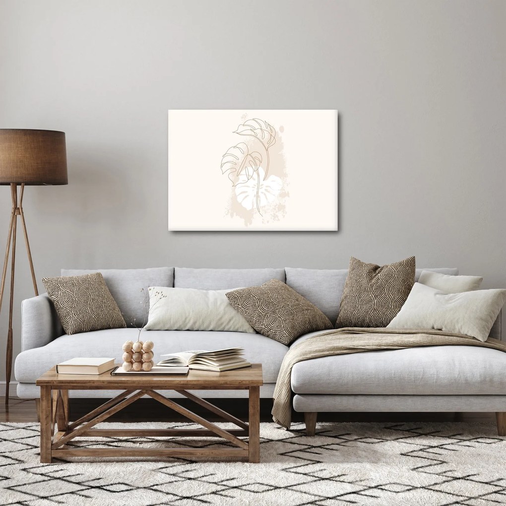 Kép - Line art monstera N⁰1 (70x50 cm)