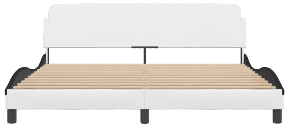 fehér és fekete műbőr ágykeret Dover 180x200 cm