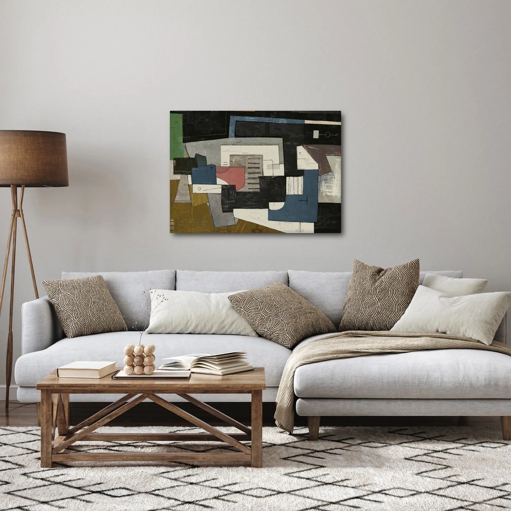 Kép - absztrakció, kubizmus (70x50 cm)