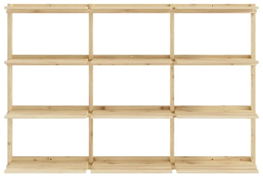 Natúr színű borovi fenyő fali könyvespolc 192x127 cm Groove – Karup Design