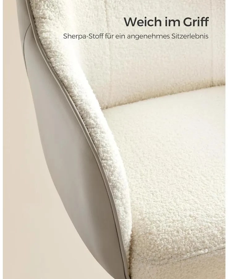 SONGMICS irodai forgószék, állítható magasságú íróasztalszék, cappuccino bézs színben