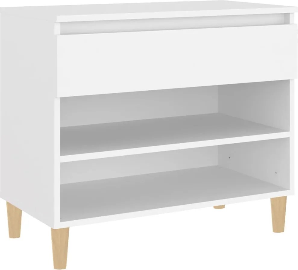 vidaXL fehér szerelt fa cipősszekrény 70x36x60 cm