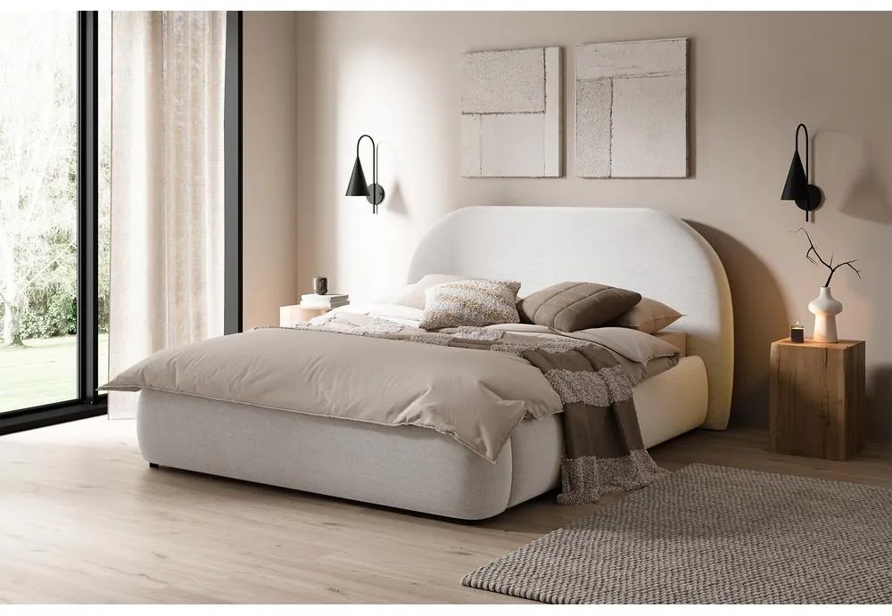 Franciaágy 180 cm Olivo P (ágyráccsal) (tárolóhellyel) (bézs + fekete) . 1100399