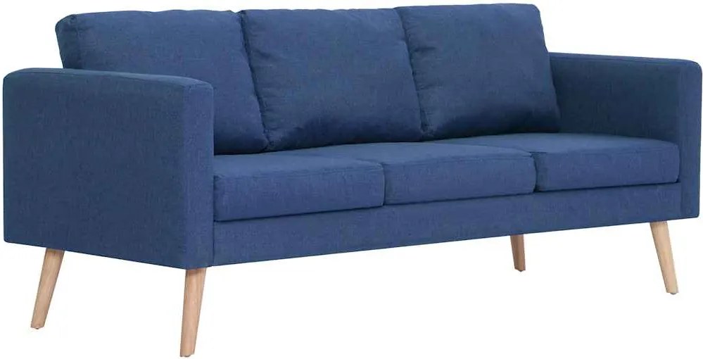 vidaXL 3-személyes kék szövetkanapé
