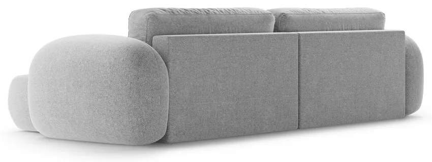 Világosszürke zsenília kinyitható-tárolóhelyes sarokkanapé Tonale – Cosmopolitan Design