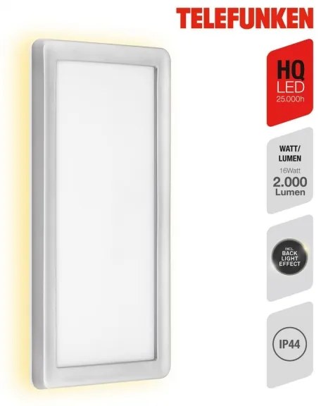 Telefunken 313604TF - LED Kültéri fali lámpa LED/16W/230V IP44 ezüst