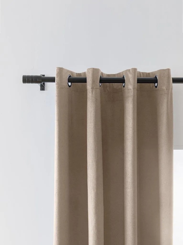 Bézs sötétítő függöny VELVET 140x270 cm Felfüggesztés: Hullámos sínszalag