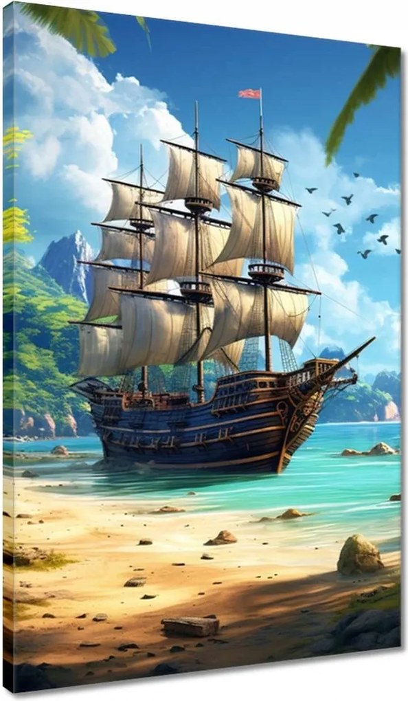 Vászonkép 40x60 Hajó a paradicsomi szigeten