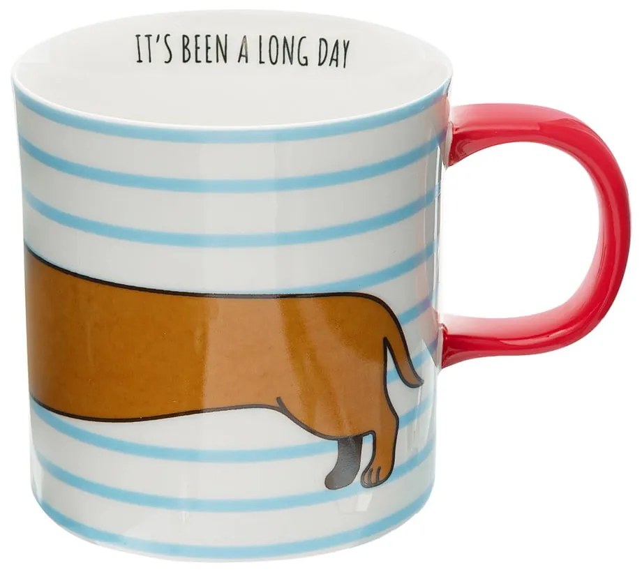 Kék-barna porcelán bögre 300 ml Sausage Dog – Sass &amp; Belle