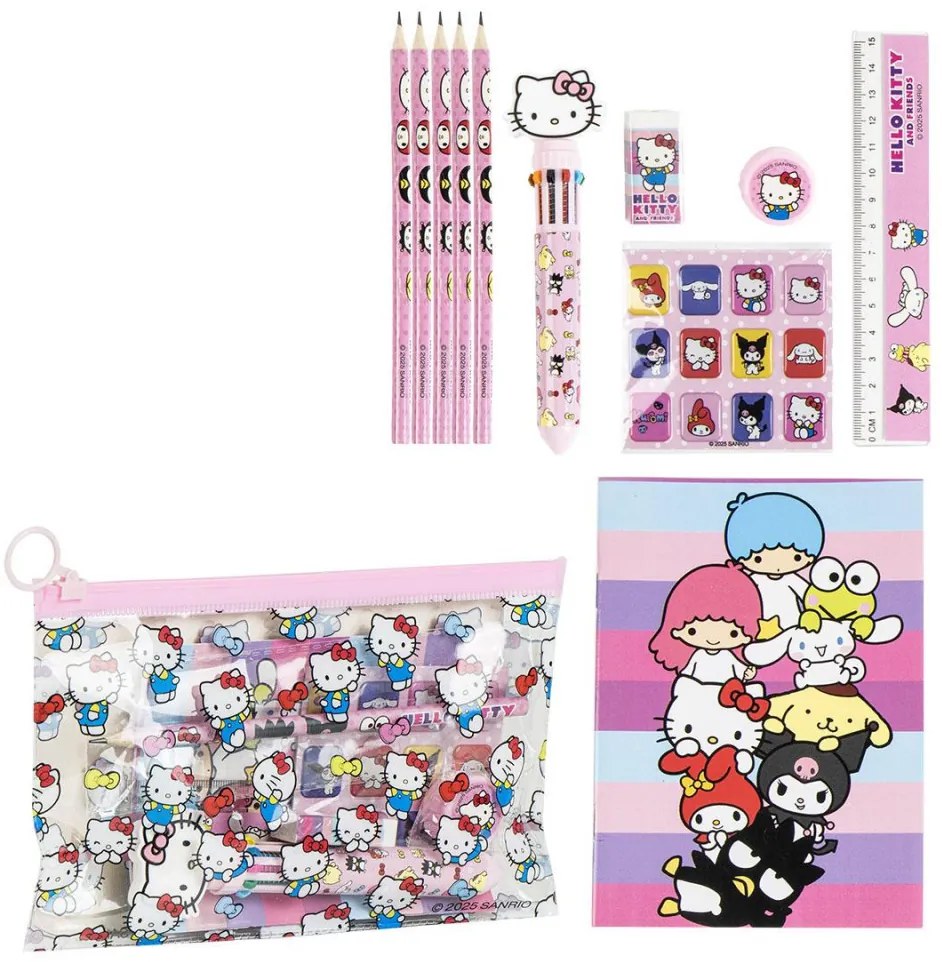 Hello Kitty Friends Pink írószer szett