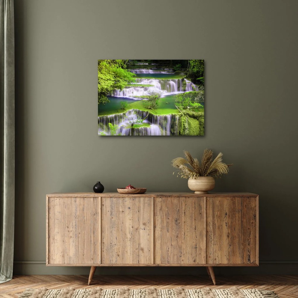 Kép - Huay Mae Khamin vízesések, Kanchanaburi, Thaiföld (70x50 cm)