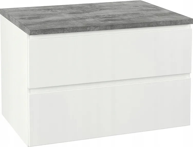 Fürdőszoba szekrény fehér 80x50 akasztós pulttal mosdó alá komód