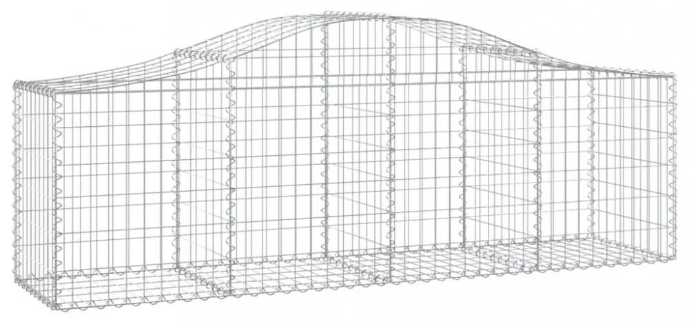 3 db íves horganyzott vas gabion kosár 200x50x60/80 cm