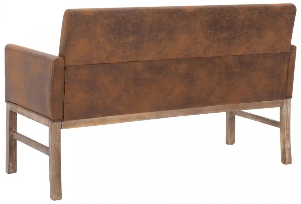 barna művelúr pad karfával 140 cm