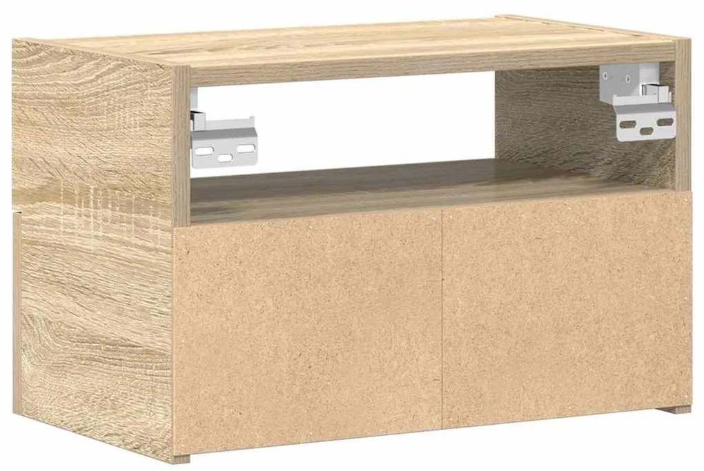 sonoma tölgy színű falra szerelhető éjjeliszekrény 45x26x28,5cm