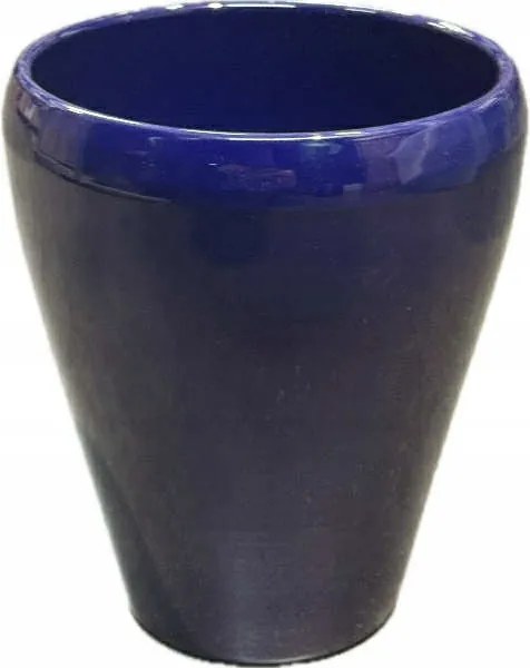 Kerámia kaspó, kobaltkék, 17x14 cm