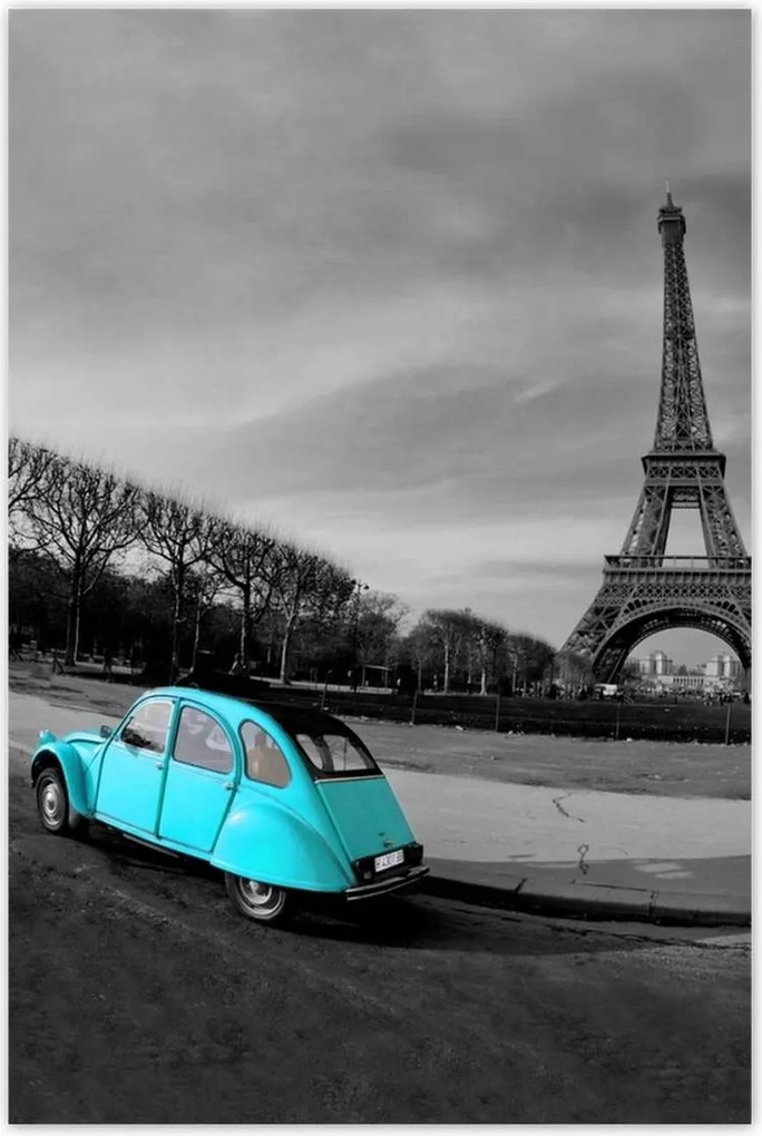 Poszterek 80x120 Eiffel-torony Türkiz