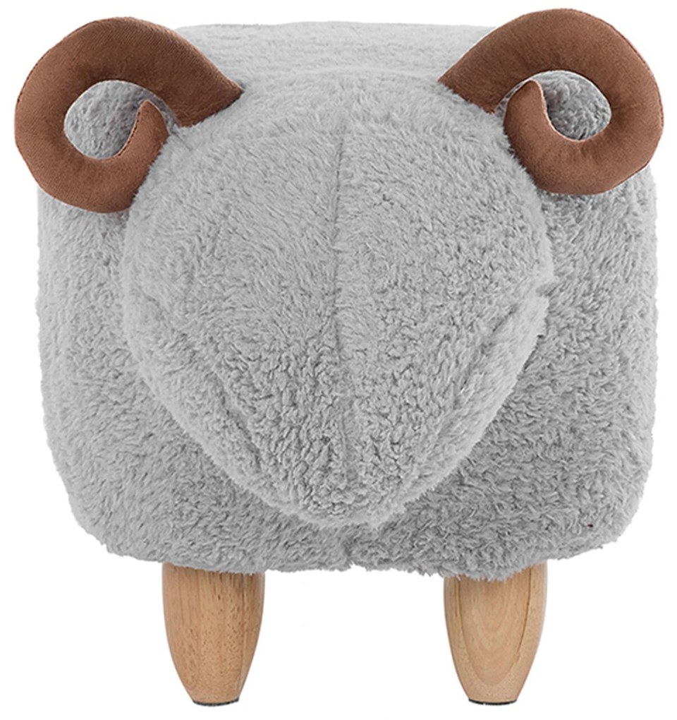 Szürke szövet állatos puff 61 x 36 cm LAMB Beliani