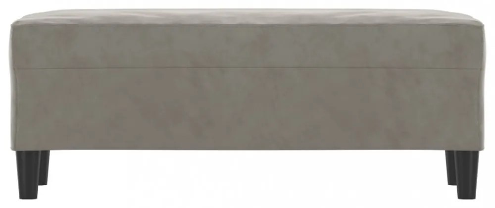 világosszürke bársony pad 100 x 35 x 41 cm
