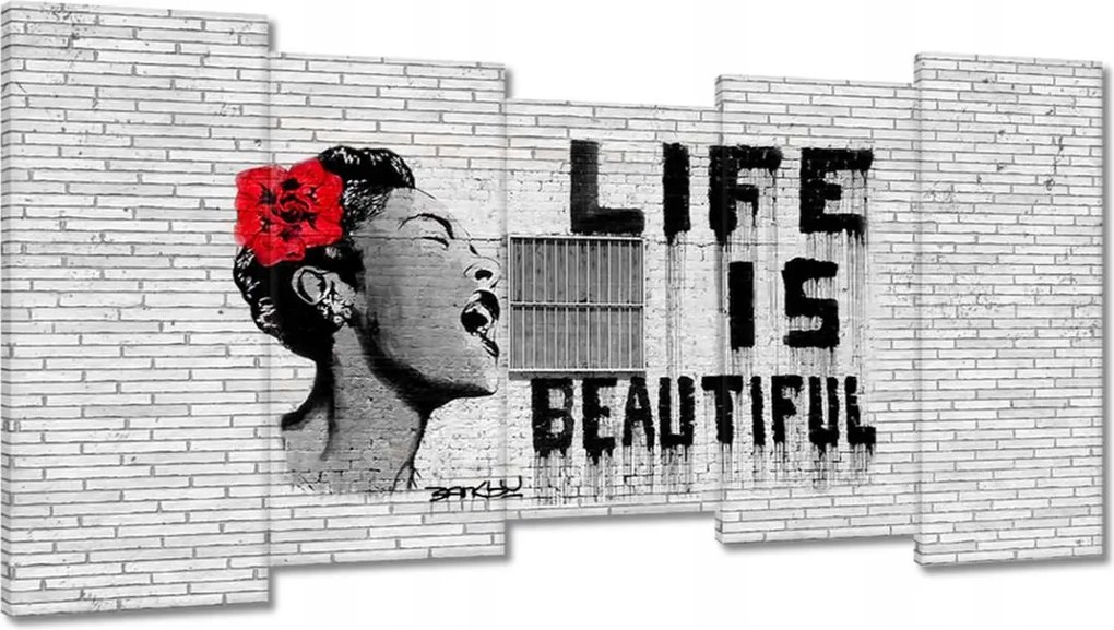 Festmények 150x80 Banksy Life is beautiful