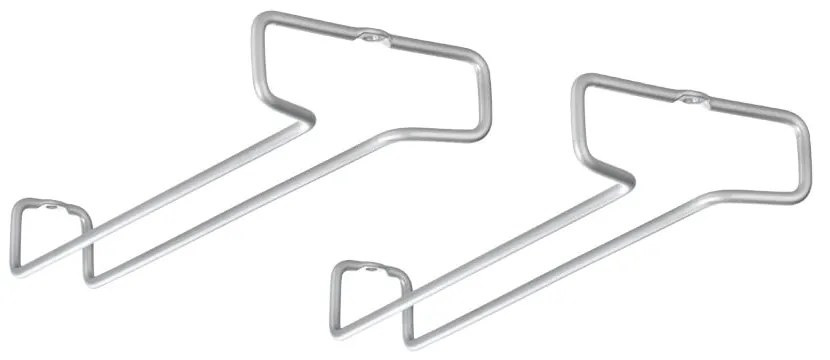 Ezüstszínű fali acél borospohár tartó szett 2 db-os Rail – Metaltex