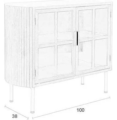 Natúr színű kaucsukfa tálalószekrény 100x80x38 cm Yaz – White Label