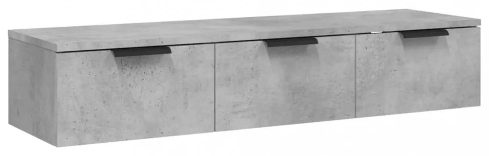 betonszürke szerelt fa faliszekrény 102 x 30 x 20 cm