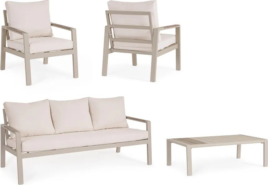 Bézs alumínium ötszemélyes kerti lounge szett Elna – Bizzotto