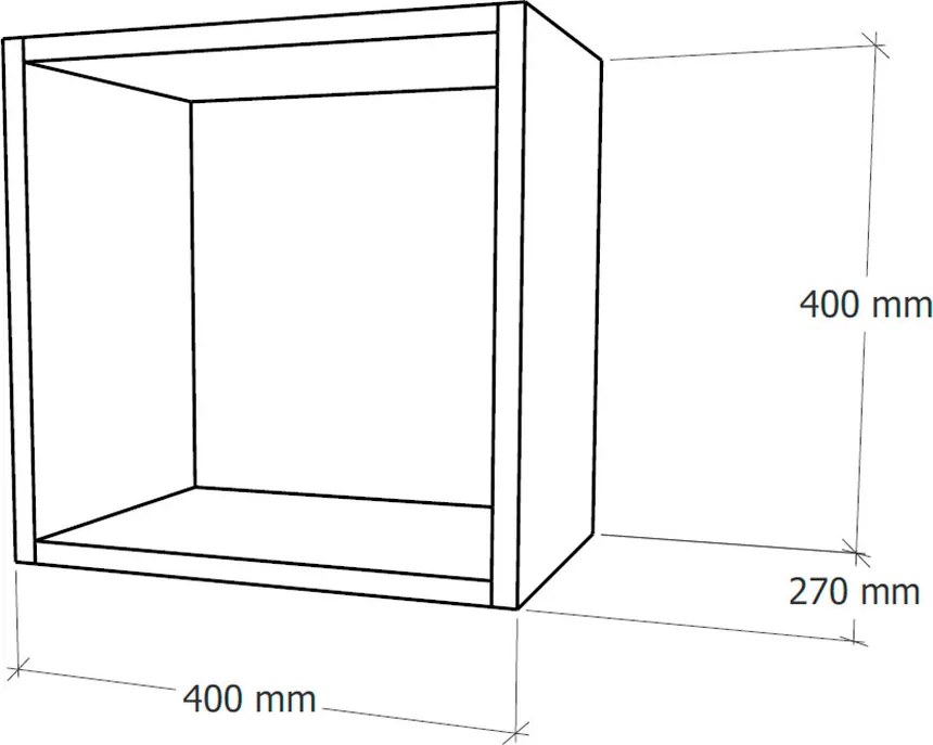 Boxie nyitott fali szekrény 40x40x27 cm petrol kék