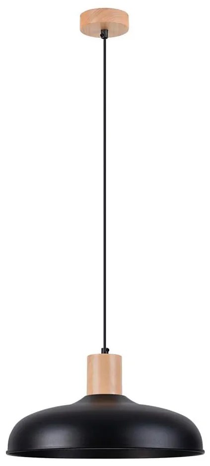 Sollux SL.1324 - Csillár zsinóron INDY 1xE27/15W/230V átm. 38 cm fekete