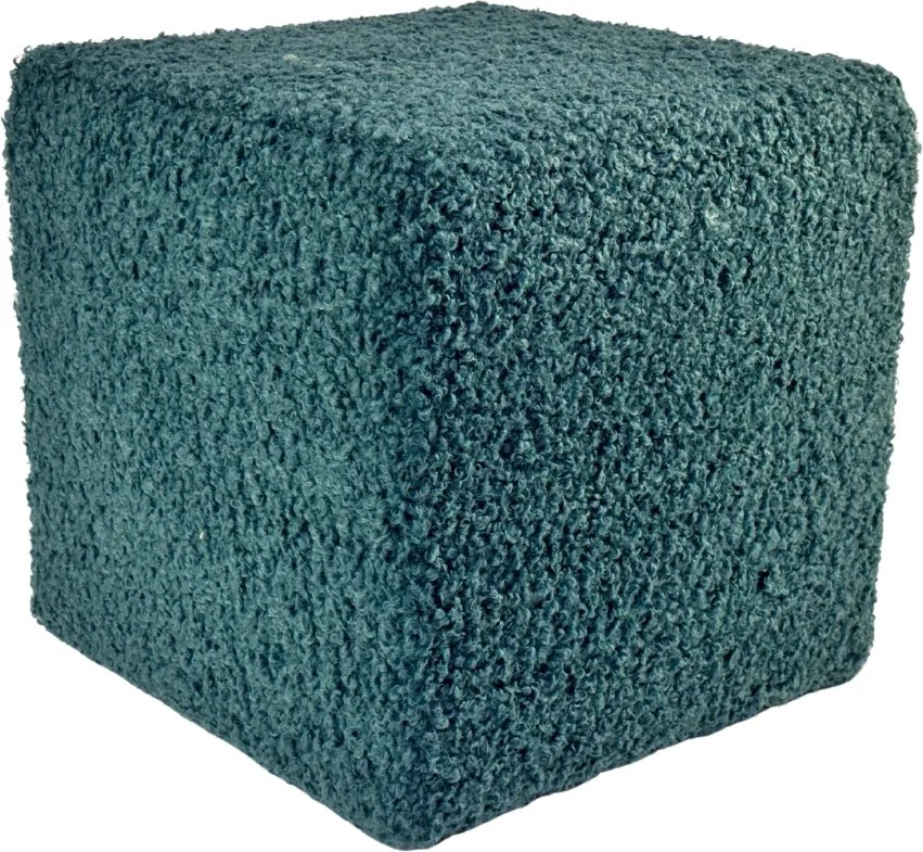 Négyzet alakú puff rolf teddy bouclé bárány tengeri szín