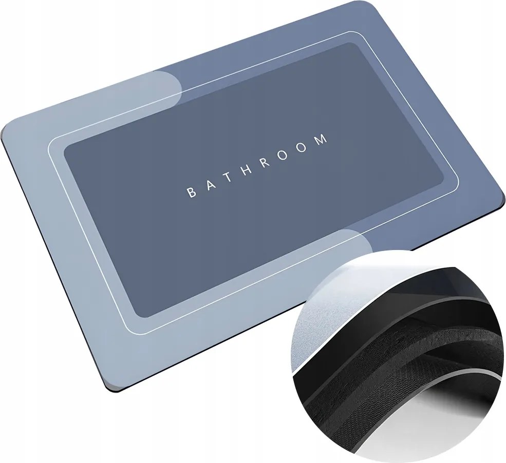 Fürdőszobaszőnyeg Csúszásgátló Gyorsan Száradó Nedvszívó Szőnyeg 40x60 Kék