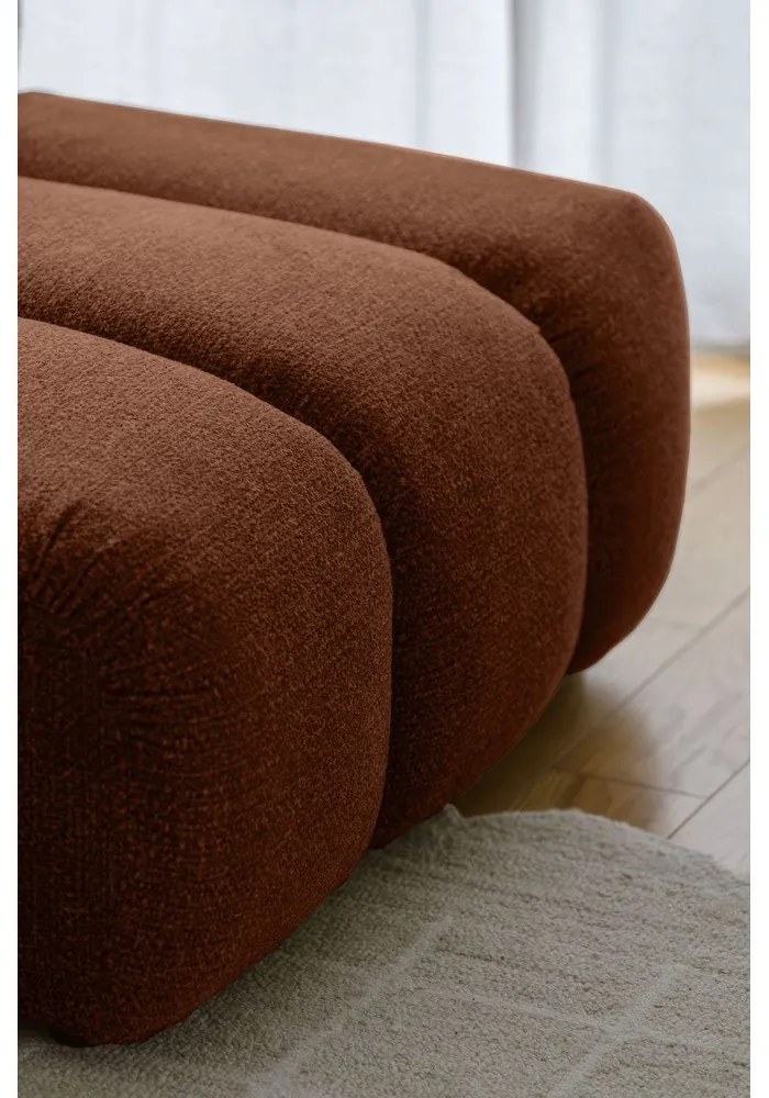 Terrakotta színű sarokkanapé (jobb oldali-heverő résszel) Shell – Miuform