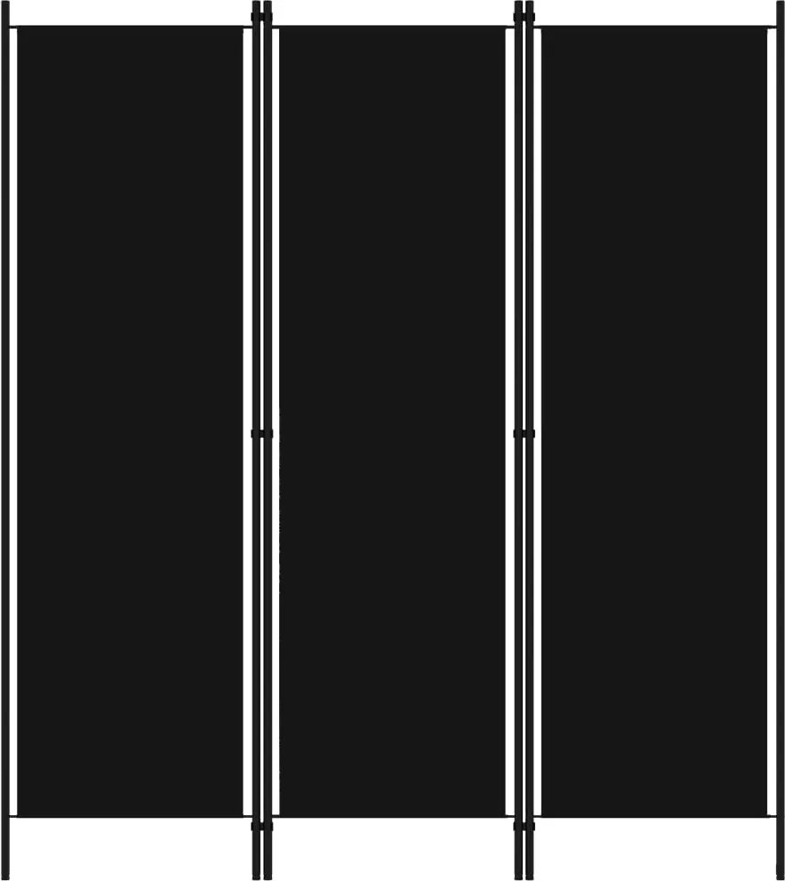 vidaXL fekete 3 paneles paraván 150 x 180 cm