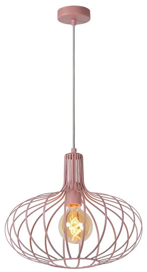 Lucide 78393/38/66 - Csillár zsinóron MERLINA 1xE27/60W/230V rózsaszín