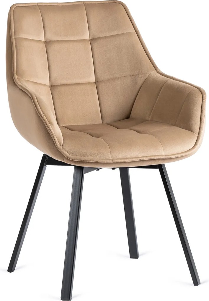 Krzesło Obrotowe LUNA Beżowe Welurowe