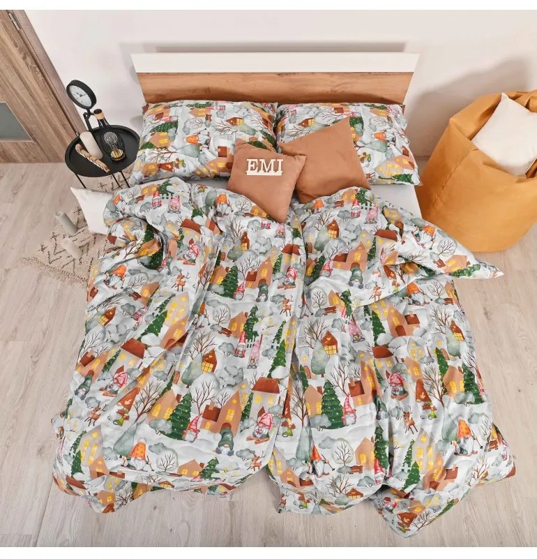 EMI Carol karácsonyi pamut ágyneműhuzat, A standard egyszemélyes ágy szett tartalma: 1x 140x200 + 1x 70x90