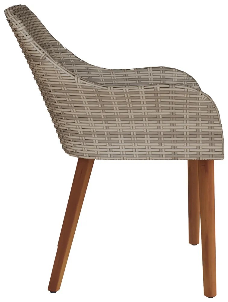 Kerti székek párnákkal 2 db Fekete Polyrattan