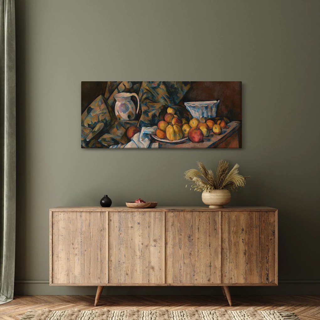 Kép - Paul Cézanne, Still Life with Apples and Peaches, reprodukciók (120x50 cm)