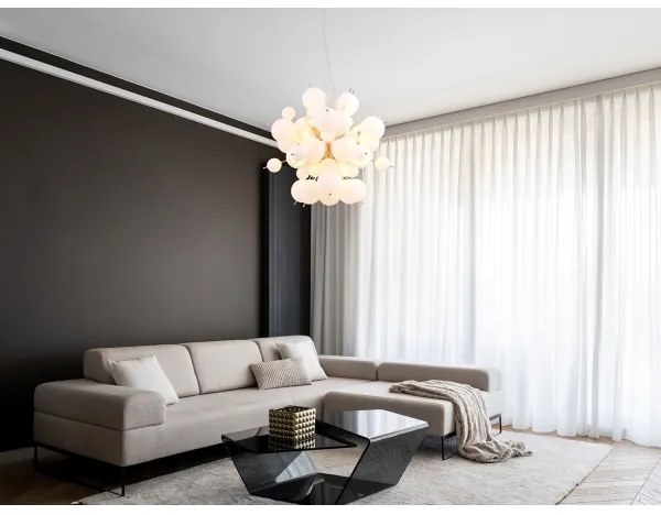 Globo 15633HO - Csillár zsinóron UDO 6xE14/25W/230V átm. 55 cm fehér