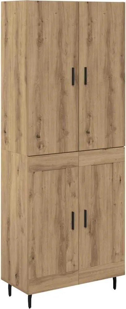 vidaXL Magasfiú 2 pcs Artisan tölgy Műanyag Fa és Üveg