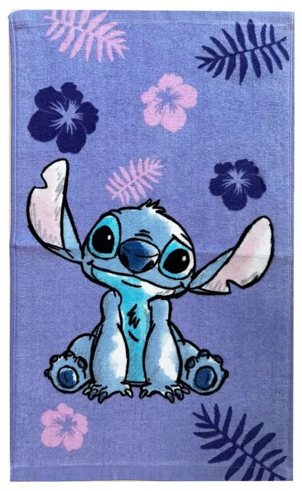 Disney Lilo és Stitch, a csillagkutya Purple kéztörlő, arctörlő, törölköző 30x50cm