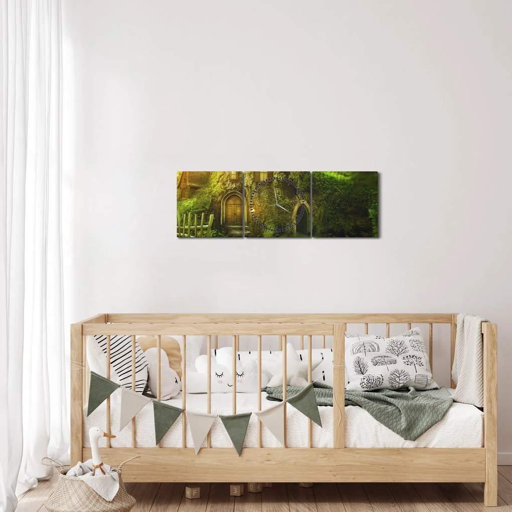 Kép - Mesebeli erdő (órával) (90x30 cm)