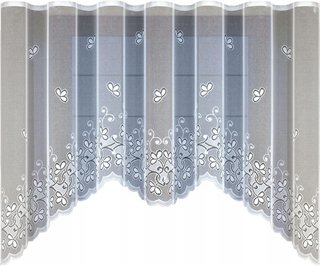 Függöny kész jacquard kivágott 2 ív szalaggal 160x300 cm fehér