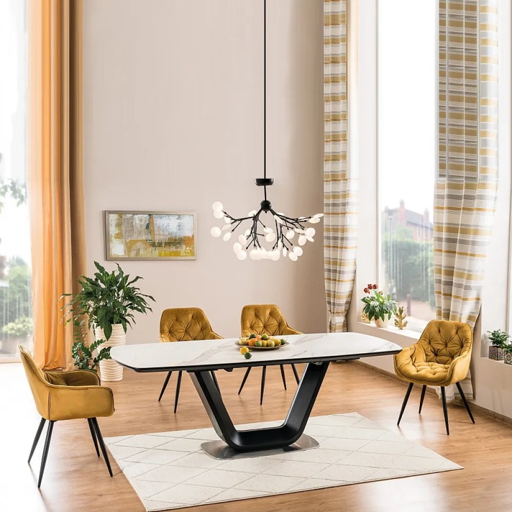 Armani bővíthető kerámia asztal fekete 160-220cm