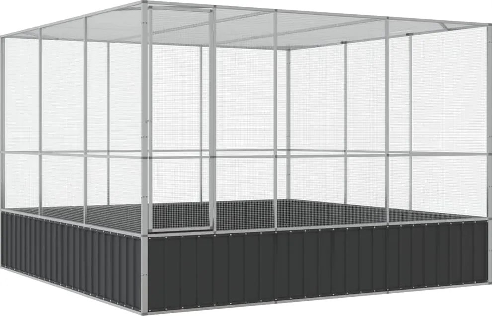 vidaXL ezüstszínű acél madárház 311 x 307 x 212 cm